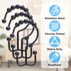 Shower Curtain Hooks,Double Sided Black Shower Curtain Hooks Rust Proof,Set