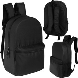 Moda West 24 Pack - Wholesale 19 Inch Backpacks for Students & Adults - Bulk Case of Bookbags - 24 Black