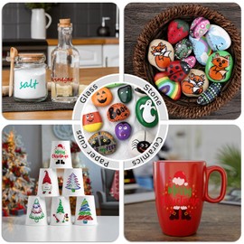 Blue Paint Markers, 2 Pack Oil-Based Waterproof Quick Dry Permanent Paint Pen Set for Rocks Painting, Wood, Fabric, Plastic, Canvas, Glass, Mugs, Metal, Tire, Stone, DIY Craft