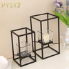 PYSYY Set of Candlestick Holders in Two Sizes, Versatile Square