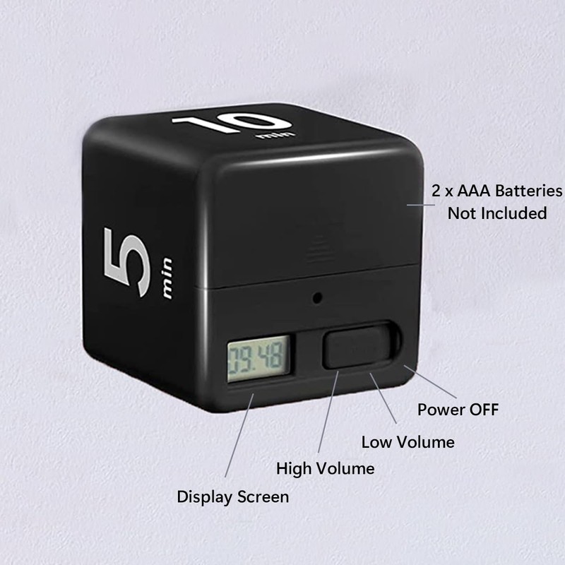 Mobxpar Digitaler Cube Timer, Zeitwürfel, Stoppuhr, Kinder-Timer, Übungs-Timer, Workout-Timer und