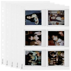 hihaba 6-Pocket L(4x4) 10 Sheets, 32Type Crystal Clear Pocket Sleeves, Photo Album Refill Pages for Kpop Idol photocard, Baseball Cards, Tradning Cards Fit 3 Ring Binder