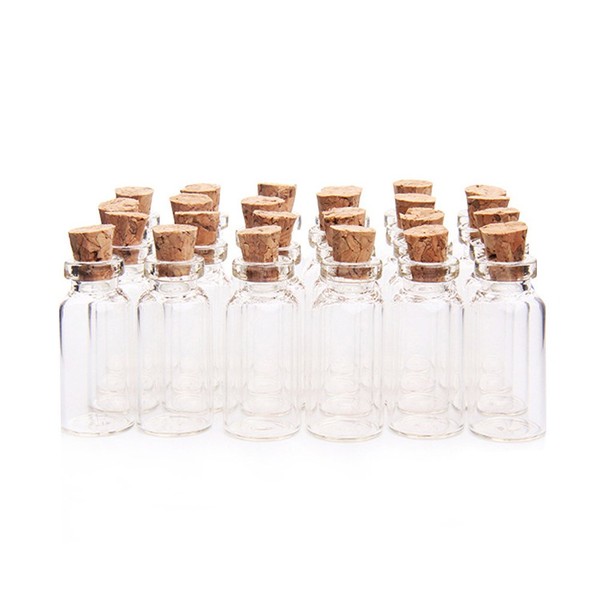 2ML 16x35mm kleine leere klare Korkglas Flaschen Fläschchen mit Korken Miniatur Glasflasche kleine Glas Mini-Flaschen mit Korken Top für DIY, Kunst, Handwerk, Dekoration, Party Favors (24st)