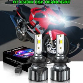 CHUSYYRAY For Honda CBR600RR 2003-2016 6500K White H7 LED Motorcycle Headlight Bulb 2pc