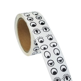 Lependor Black White Eye Sticker Labels - Eye Stickers in Value Pack for Crafts Figures for Children - 2000 Pieces Per Roll Eye Stickers