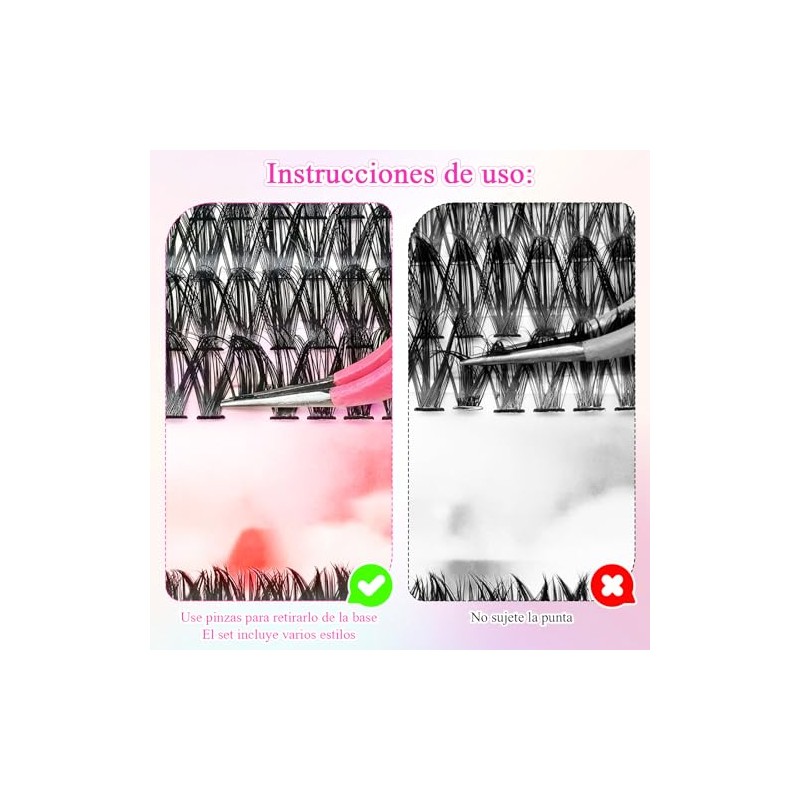 NUHEXRY - Pestañas Postizas Kit Completo, Manga Lashes Con Unión