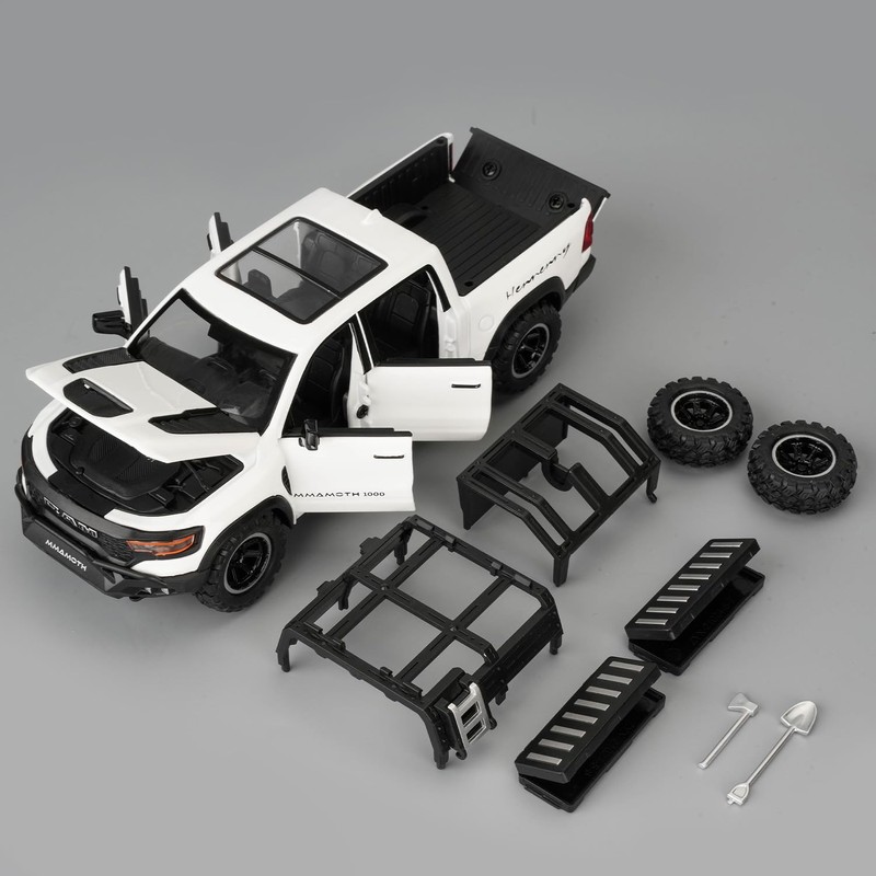 BDTCTK Dodge Ram Mammoth Pick-Up Truck Model Car, Zinc Alloy