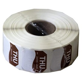 DayMark Safety Systems IT110060 Day of The Week 1" x 1" Removable Label, THU (Roll of 1,000)