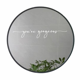 You're Gorgeous Mirror Decal, White Vinyl Positive Affirmation Quote Sticker, 16x2.2 Inch Wall Decor for Beauty Salons, Hair Salons, and Bathrooms