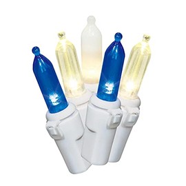 Holiday Time 50 Count Mini LED Lights on White Wire (Blue, Warm White, Frosted Warm White)