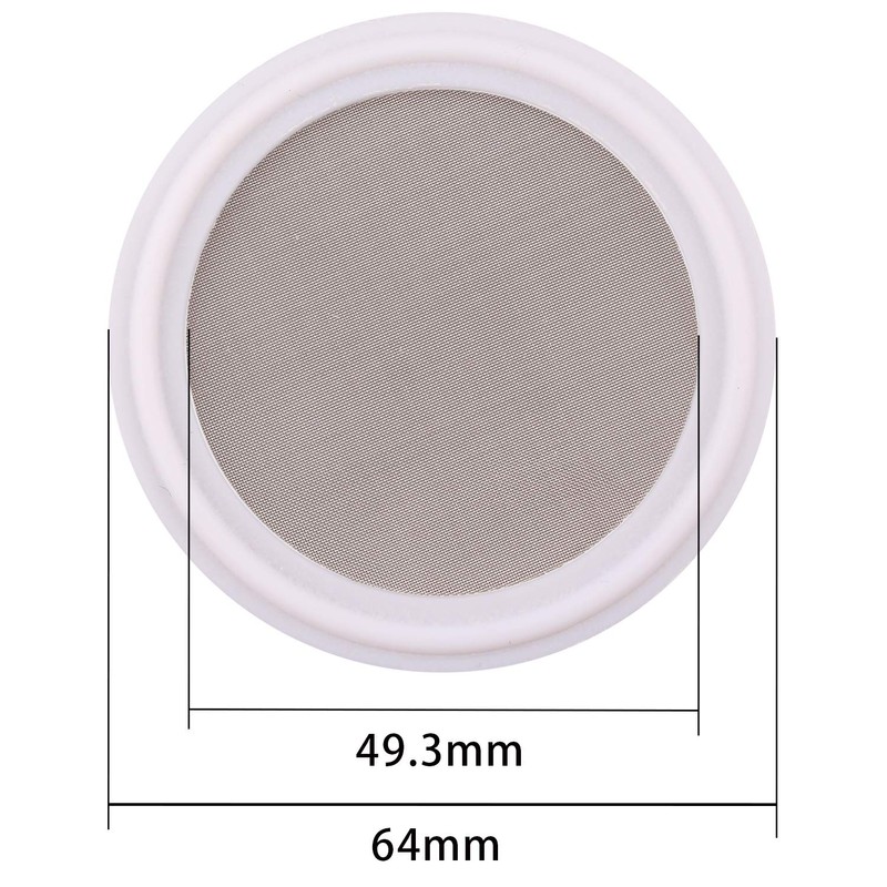 DERNORD 2" PTFE (Teflon) Sanitary Gasket w/Stainless Screen - Tri