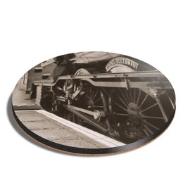 1 x Round Coaster - The Flying Scotsman Steam Train Cork Backed MDF Glossy Tea Coffee Accessory #52254