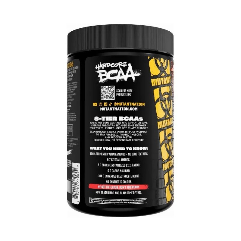 Bcaa Hardcore Mutant Aminoacidos Suplemento 30 Servicios Sabor Grape
