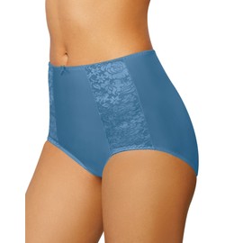 Bali Women's Double Support, Full Coverage Brief Underwear (Retired Colors), hot Springs Blue, 7