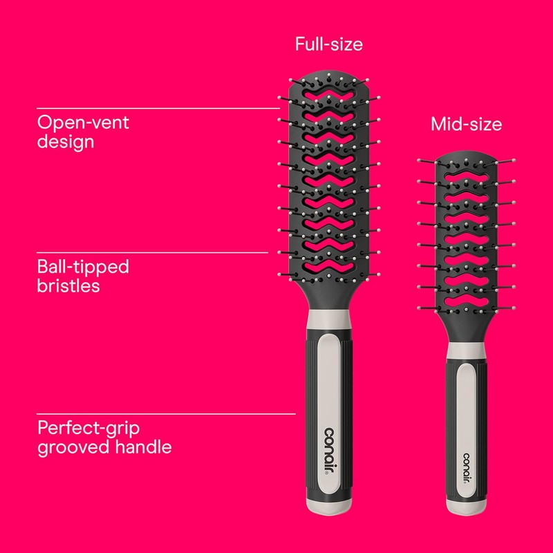 Conair Salon Results ventilación - Juego de cepillos para desenredar