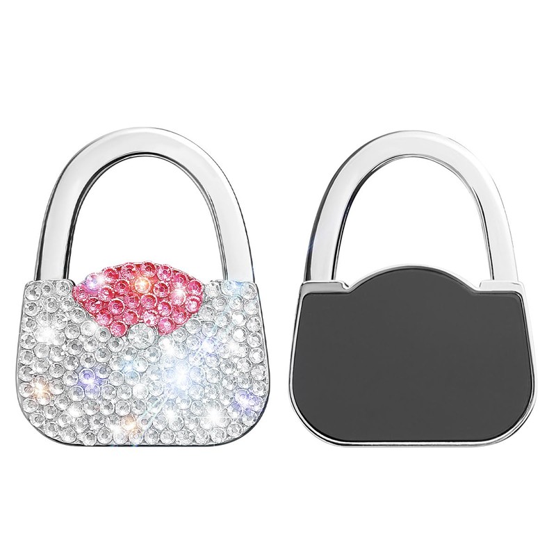 GUFONKOD Bling Purse Hook for Table，Handbag Shape Purse Hanger，Glitter Table