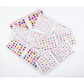 720 Bindi Count Multi Color Multi Size Polka Dots Indian Daily Use or Craft work Bindi (Multicolored)