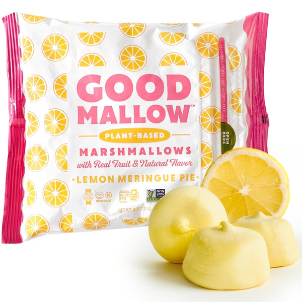 GoodMallow Vegan Marshmallows - Large Kosher Halal Gluten Free Dairy
