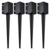 4-Pack Metal Black Powder Coated Fence Post Anchor 24 X
