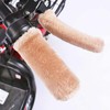 Beige motorcycle winter handlebar fur cover bicycle / 베이지 오토바이 겨울용 핸들 털 커버 자전거
