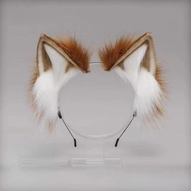 Poemtian Wolf Ears Headband Fox Ears Cat Ears Headband Fluffy Cat Ear Headwear Cosplay Costume Party Accessories