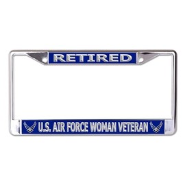 U.S. Air Force Retired Woman Veteran Chrome License Plate Frame