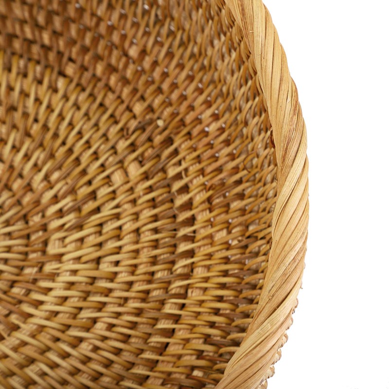 Sumnacon Set of 3 Round Rattan Fruit Baskets Serving Bread