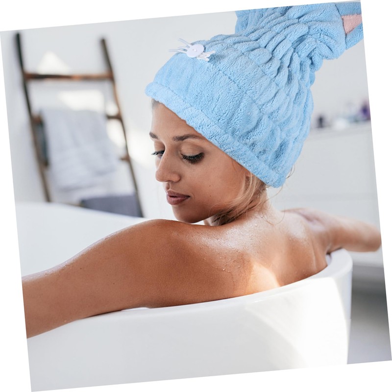 Baluue Microfiber Hair Dry Hat Cat Ears Bath Towel Wrap