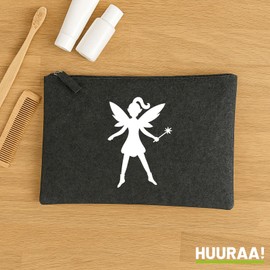 Huuraa Kulturbeutel Fee Fairy Geschenk 1 Liter Charcoal Filz Fee Geschenkidee
