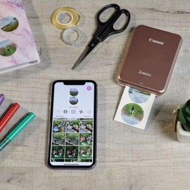 Canon Canon ZP-2030-2C Original ZINK Fotopapier Circle Sticker für Canon Zoemini Sofortbildkamera/Fotodrucker, 20 Blatt für je 2 runde Fotosticker mit 3,3cm Durchmesser, Kleberückseite, wasserabw., reißfest