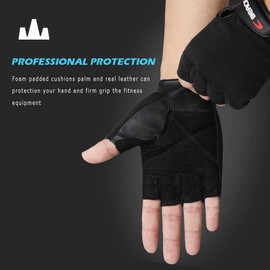 BEACE Weight Lifting Gym Gloves with Anti-Slip Leather Palm for Workout Exercise Training Fitness and Bodybuilding for Men & Women