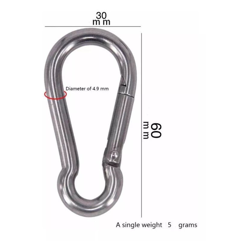 Pacal Bandola Gancho Mosqueton Aluminio Camping Llavero 2 Piezas