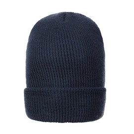 Warm Wool Military GI Watch Cap, 100% Wool Tactical Beanie, Warm Winter Hat for Men and Women, Made in USA (Navy)