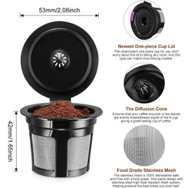 K reutilizables con de taza K desechables para cafeteras Keuring 2.0 y 1.0 Taza K de café Mini máquina de cápsulas de cápsulas de café vacías con filtro…