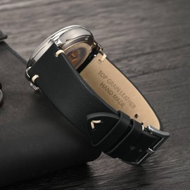 Anbeer Watch Band, Military Style Top Grain Leather, Quick Release Watch Balt