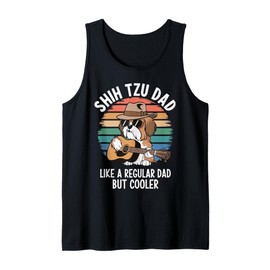 Shih Tzu Dad Funny Dog Dad Retro Gift for Shih Tzu lover Man Tank Top