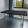 Black Rectangle Tablecloth - 6 Ft Elastic Picnic Table Cloth