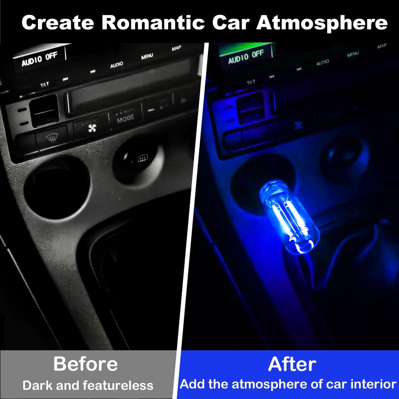 SAMGCHI Car USB Night Lights, Retro Touch Control Car Ambient