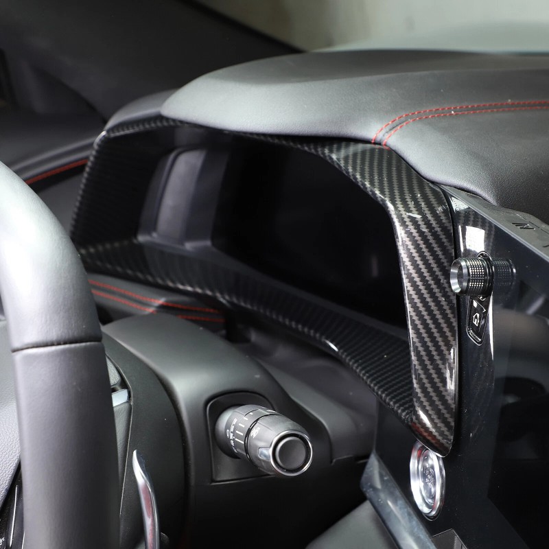 autopart2021 Carbon Fiber ABS Interior Dashboard Speedmeter Trim Frame For