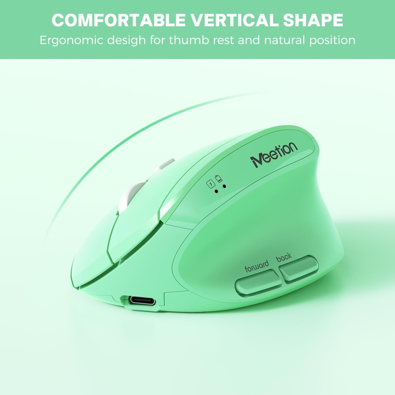 MEETION Ergonomic Keyboard Mouse Combo, Split Design Vertical Mouse Green