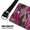 Pink Camouflage Rectangle Leather Luggage Card Suitcase Carry-On ID Tag