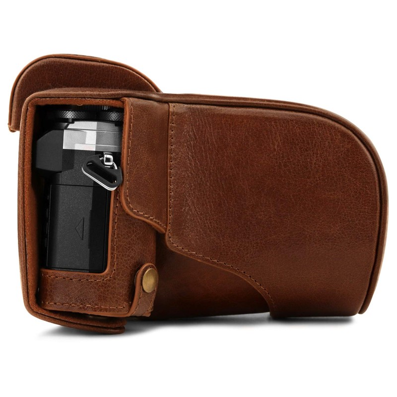 MegaGear Ever Ready MG1863 Brown Genuine Leather Camera Case Bag