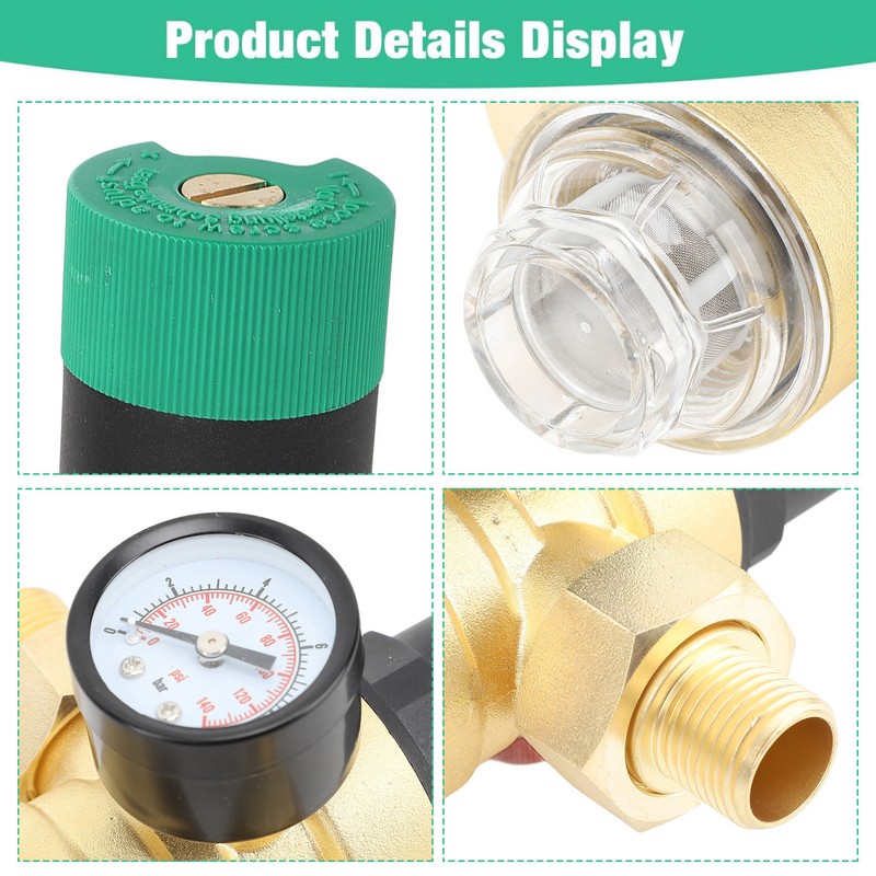 Water Pressure Regulator Brass G3/4 Water Pressure Reducer Valve with