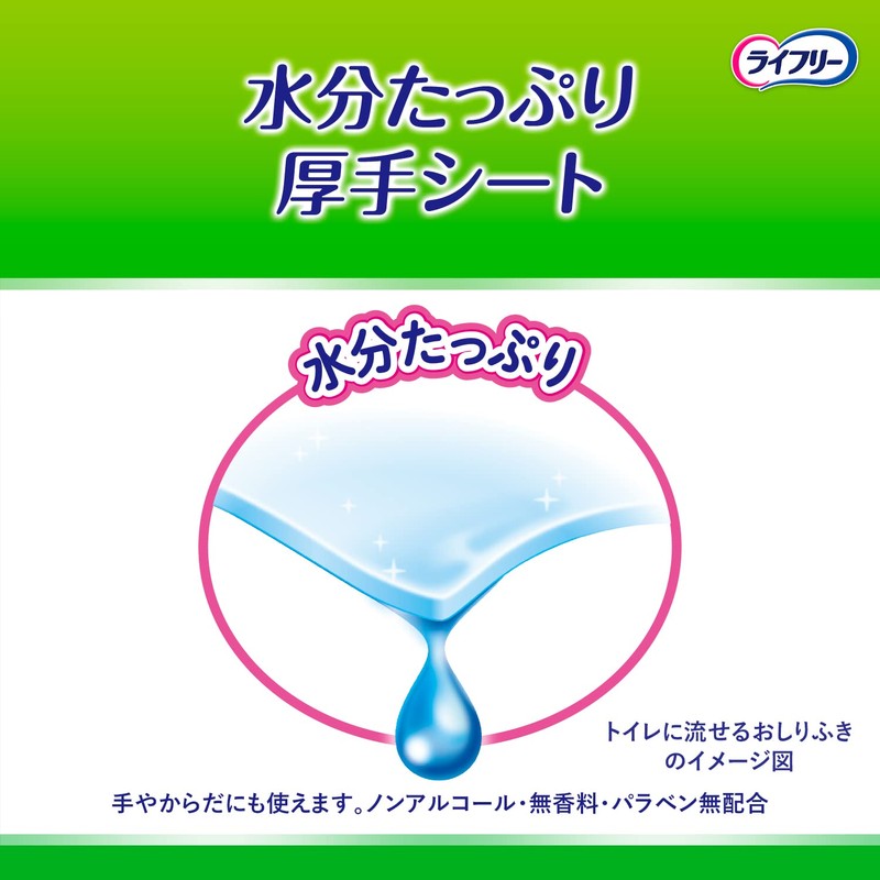 Lifeley Easy Wipes, Flushable in the Toilet, 144 Sheets (72