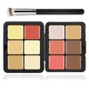 LSxia 12 Colors Cream [Blush+Contour+Concealer+Highlighter] Makeup Palette for Cheeks -