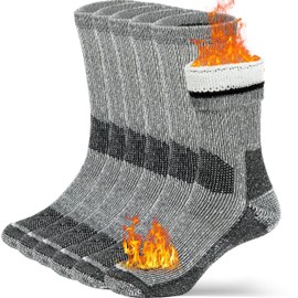 Buttons & Pleats Wool Socks for Men Women Merino Thermal Warm Cozy Winter Fuzzy Boot Sock Charcoal XSS