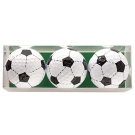 Football Golf Ball Gift Set Consisting of 3 Printed Golf Balls in Gift Box - A Great Gift for Any Football Enthusiast Golfer