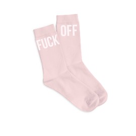 FISURA Original Women's Socks Gift Socks Pair High Socks Composition: Cotton Polyester Size 35-41, F*** Off Pink