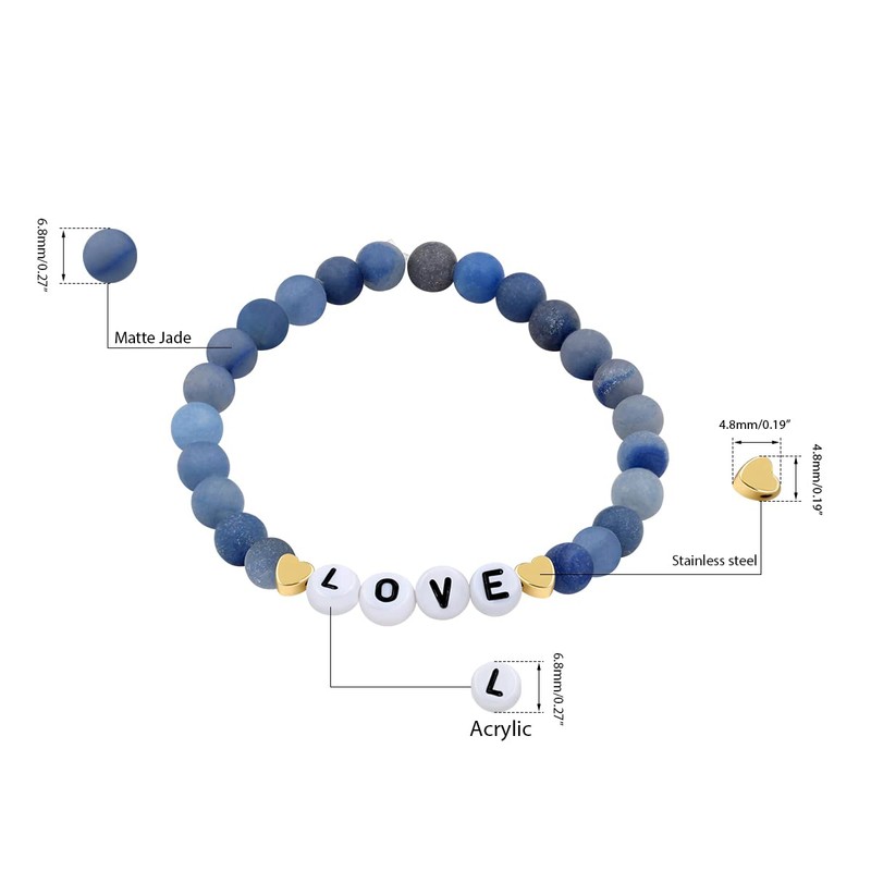 Pulsera personalizada con letra inicial, pulsera de aventurina natural mate