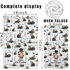 MYSOMY Otter Kitchen Towels Otter Kitchen Gifts Sea Otter Dish Towels Otter Get Cookin' Otter Kitchen Accessories (Otter Get Cookin kt UK)